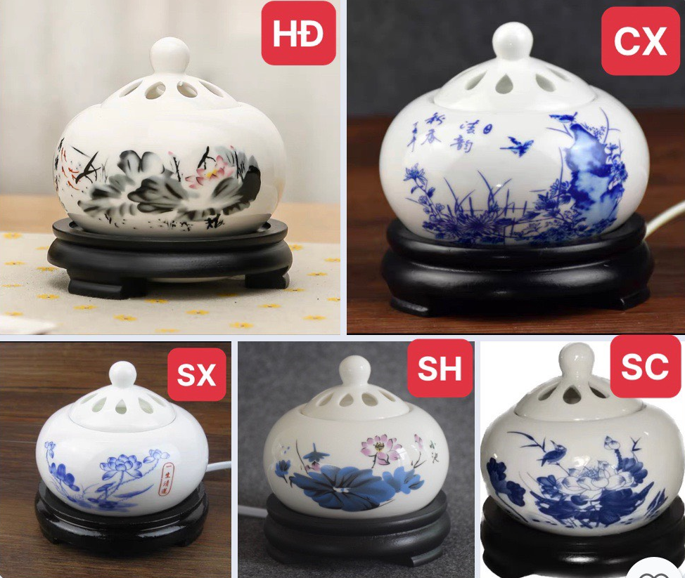Lư điện xông trầm cầm tay sạc pin